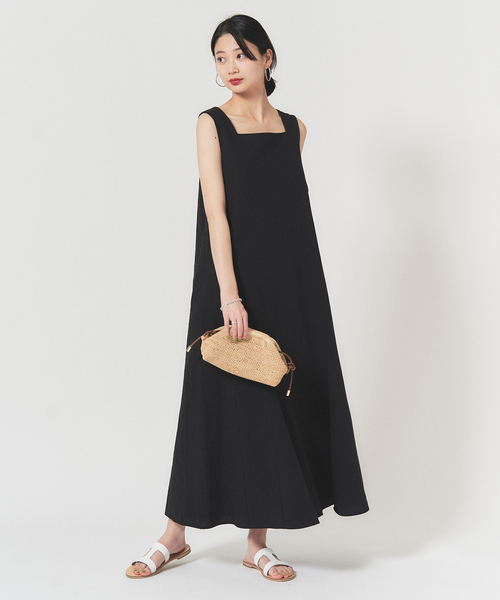 U by SPICK&SPAN スクエアネック リネンドレス　36 Sサイズ U by SPICK&SPAN（ユーバイスピックアンドスパン）の「スクエア