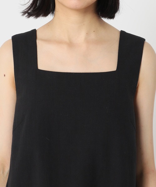 U by SPICK&SPAN(ユーバイスピックアンドスパン)の「スクエアネック リネンドレス(ワンピース・レディース・ブラック/ベージュ・38/36)」の17枚目の写真