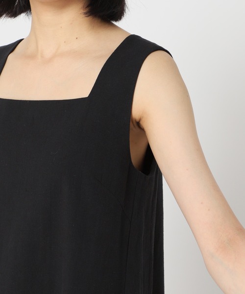 U by SPICK&SPAN(ユーバイスピックアンドスパン)の「スクエアネック リネンドレス(ワンピース・レディース・ブラック/ベージュ・38/36)」の19枚目の写真