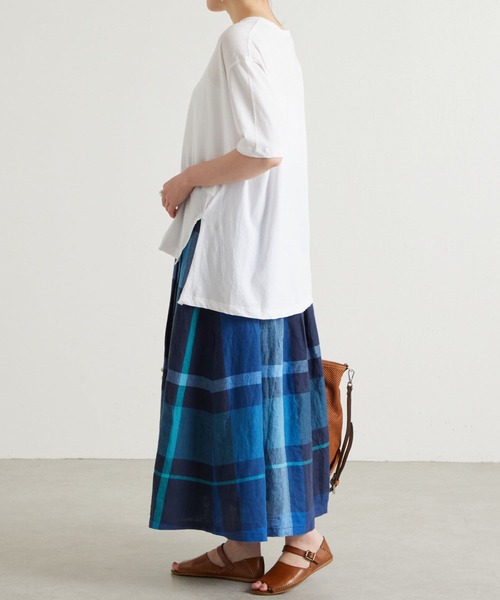 BEARDSLEY（ビアズリー）の「強撚ゆるTシャツ（Tシャツ/カットソー・レディース・ホワイト/ブラウン/グレー・FREE）」の5枚目の写真