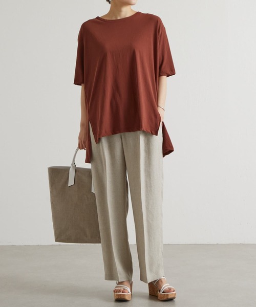 BEARDSLEY（ビアズリー）の「強撚ゆるTシャツ（Tシャツ/カットソー・レディース・ホワイト/ブラウン/グレー・FREE）」の20枚目の写真