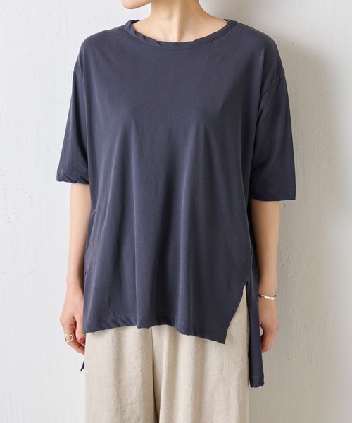 BEARDSLEY（ビアズリー）の「強撚ゆるTシャツ（Tシャツ/カットソー・レディース・ホワイト/ブラウン/グレー・FREE）」の18枚目の写真