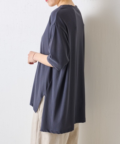 BEARDSLEY（ビアズリー）の「強撚ゆるTシャツ（Tシャツ/カットソー・レディース・ホワイト/ブラウン/グレー・FREE）」の19枚目の写真