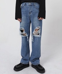 【WB ORIGINALS】Dameged Jeans in Washed Denim WO22S3PT04