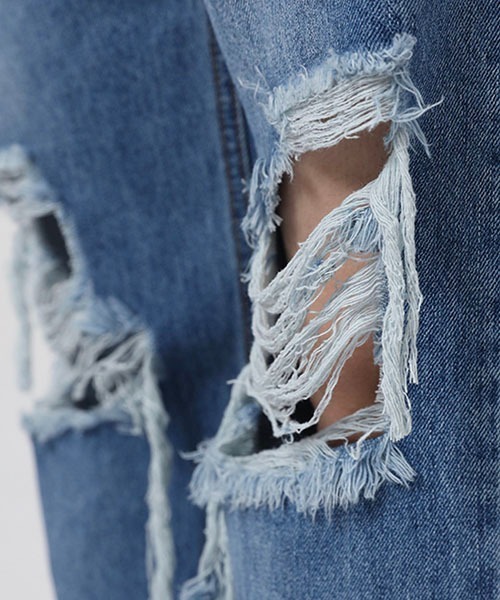 WESTBOY(ウエストボーイ)の「【WB ORIGINALS】Dameged Jeans in Washed Denim WO22S3PT04(デニムパンツ・メンズ・ブルー・XL/L/M)」の7枚目の写真