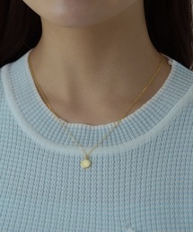 Geel/Silver925 プレーンサークルプレートネックレス