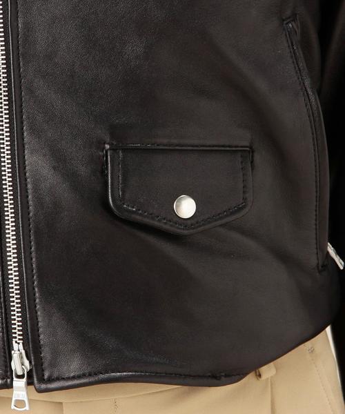 BEAUTY&YOUTH UNITED ARROWS(ビューティーアンドユースユナイテッドアローズ)の「BYBC ラムナッパレザーライダース ◆(ライダースジャケット・レディース・ブラック・SMALL/MEDIUM)」の4枚目の写真