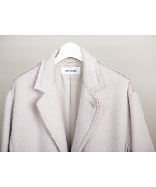 DISCOVERED（ディスカバード）の「DISCOVERED ディスカバード / ALPACA SHAGGY LONG COAT アルパカシャギーロングコート / DC-AW22-CO-02（チェスターコート・メンズ・ブラック/オフホワイト・1/3）」の5枚目の写真