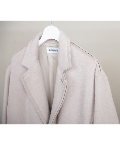 DISCOVERED（ディスカバード）の「DISCOVERED ディスカバード / ALPACA SHAGGY LONG COAT アルパカシャギーロングコート / DC-AW22-CO-02（チェスターコート・メンズ・ブラック/オフホワイト・1/3）」の8枚目の写真