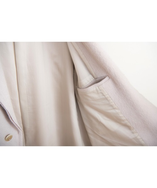 DISCOVERED（ディスカバード）の「DISCOVERED ディスカバード / ALPACA SHAGGY LONG COAT アルパカシャギーロングコート / DC-AW22-CO-02（チェスターコート・メンズ・ブラック/オフホワイト・1/3）」の9枚目の写真