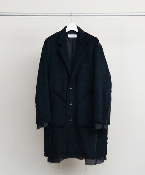 DISCOVERED（ディスカバード）の「DISCOVERED ディスカバード / ALPACA SHAGGY LONG COAT アルパカシャギーロングコート / DC-AW22-CO-02（チェスターコート・メンズ・ブラック/オフホワイト・1/3）」の11枚目の写真
