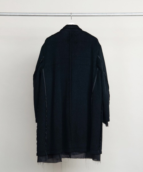 DISCOVERED（ディスカバード）の「DISCOVERED ディスカバード / ALPACA SHAGGY LONG COAT アルパカシャギーロングコート / DC-AW22-CO-02（チェスターコート・メンズ・ブラック/オフホワイト・1/3）」の12枚目の写真