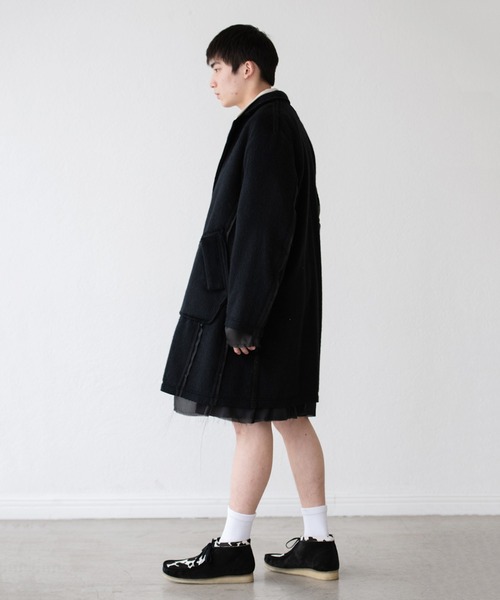 DISCOVERED（ディスカバード）の「DISCOVERED ディスカバード / ALPACA SHAGGY LONG COAT アルパカシャギーロングコート / DC-AW22-CO-02（チェスターコート・メンズ・ブラック/オフホワイト・1/3）」の17枚目の写真