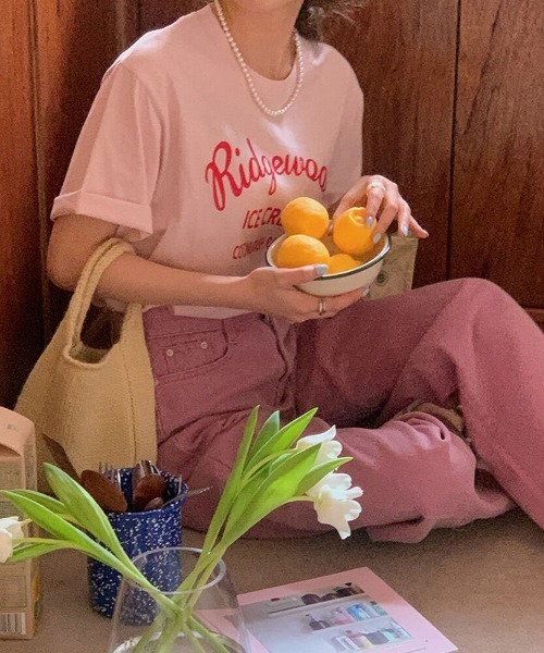 MANGROVE(マングローブ)の「フロントロゴTシャツ(Tシャツ/カットソー・レディース・ホワイト/ピンク・FREE)」の12枚目の写真
