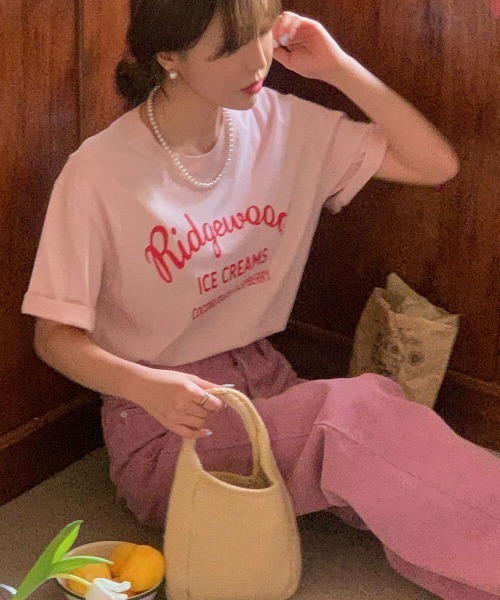 MANGROVE(マングローブ)の「フロントロゴTシャツ(Tシャツ/カットソー・レディース・ホワイト/ピンク・FREE)」の11枚目の写真