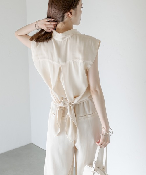 mystic(ミスティック)の「セットUPノースリシャツ(シャツ/ブラウス・レディース・ネイビー/アイボリー・FREE)」の9枚目の写真