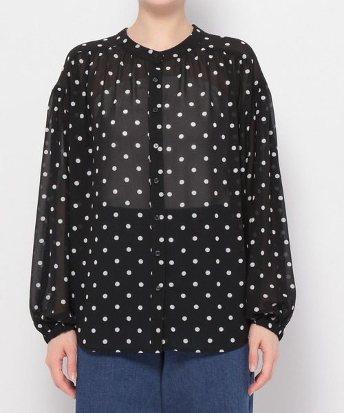 LEPSIM（レプシィム）の「ゼンゴギドットブラウス　298270（シャツ/ブラウス・レディース・ブラック/グレイッシュベージュ/カーキ/オレンジ・FREE）」の18枚目の写真