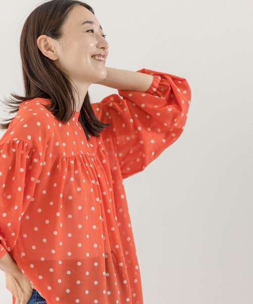 LEPSIM（レプシィム）の「ゼンゴギドットブラウス　298270（シャツ/ブラウス・レディース・ブラック/グレイッシュベージュ/カーキ/オレンジ・FREE）」の11枚目の写真