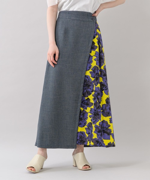 Paradise Picnic（パラダイスピクニック）の「TE VALT サイドBIGフラワープリントデニムスカート（スカート・レディース・ブルー/ネイビー・FREE）」の11枚目の写真