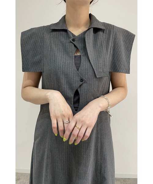 セール】【LA PEAU DE GEM】スタンドネックマーメイドワンピース