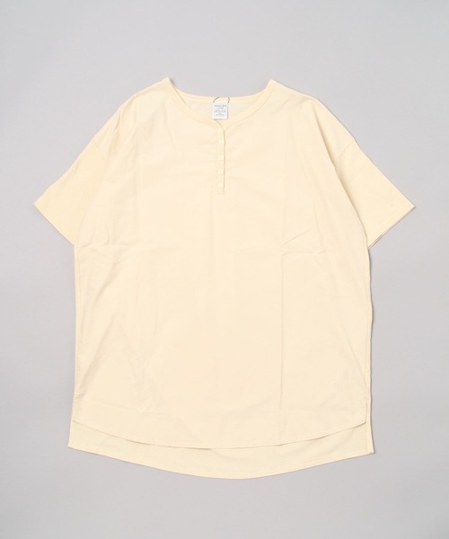 nappalm(ナップパーム)の「BNS original 布帛×天竺切替ヘンリーネックTシャツ(Tシャツ/カットソー・レディース・ホワイト/ネイビー/キナリ/グレー/ブラウン/ブラック・FREE)」の12枚目の写真