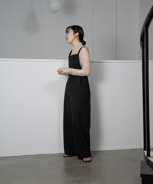 lawgy（ラウジー）の「adjustable simple salopette（サロペット/オーバーオール・レディース・ブラック/アイボリー・FREE）」の17枚目の写真