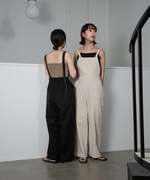 lawgy（ラウジー）の「adjustable simple salopette（サロペット/オーバーオール・レディース・ブラック/アイボリー・FREE）」の20枚目の写真