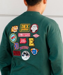 【ZOZOTOWN限定】ムラサキスポーツ別注 オーバーサイズ バック刺繍スウェット/ランダムワッペン アメカジ風 クルーネックトレーナー 224AN1TR083MU