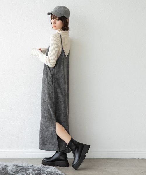 JEANASIS(ジーナシス)の「スリット2WAYキャミワンピース/164369(ワンピース・レディース・ブラック/グレー系その他・FREE)」の14枚目の写真