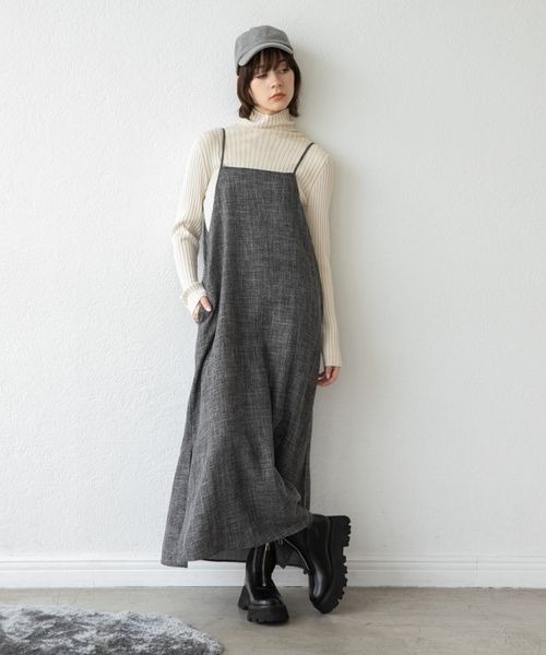 JEANASIS(ジーナシス)の「スリット2WAYキャミワンピース/164369(ワンピース・レディース・ブラック/グレー系その他・FREE)」の15枚目の写真