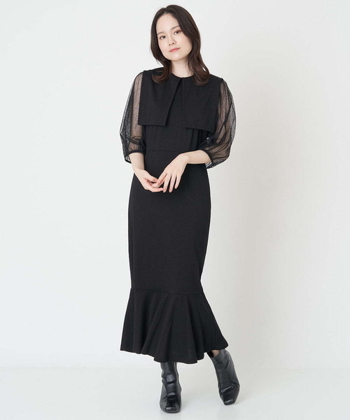 A de a.v.v（アードアー・ヴェ・ヴェ）の「シアースリーブマーメイドワンピ―ス（ドレス・レディース・ブラック・SMALL/MEDIUM/LARGE）」の20枚目の写真