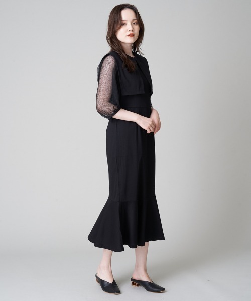 A de a.v.v（アードアー・ヴェ・ヴェ）の「シアースリーブマーメイドワンピ―ス（ドレス・レディース・ブラック・SMALL/MEDIUM/LARGE）」の14枚目の写真