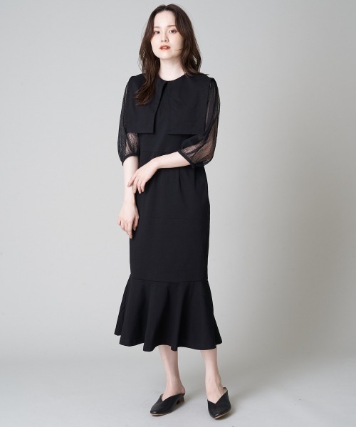 A de a.v.v（アードアー・ヴェ・ヴェ）の「シアースリーブマーメイドワンピ―ス（ドレス・レディース・ブラック・SMALL/MEDIUM/LARGE）」の10枚目の写真