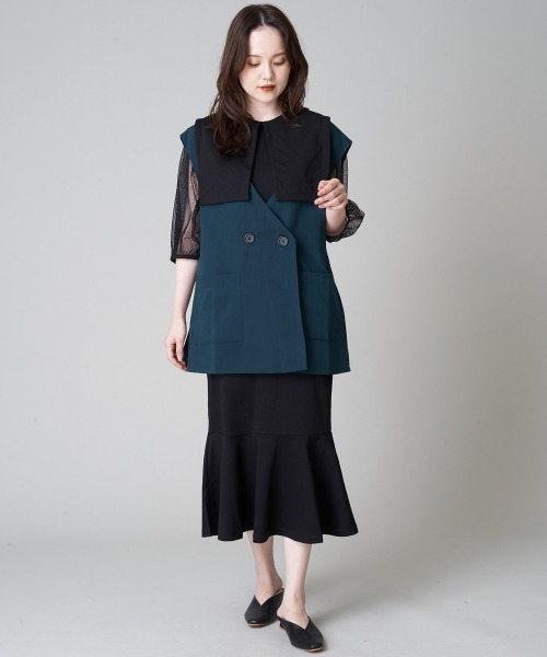 A de a.v.v（アードアー・ヴェ・ヴェ）の「シアースリーブマーメイドワンピ―ス（ドレス・レディース・ブラック・SMALL/MEDIUM/LARGE）」の8枚目の写真