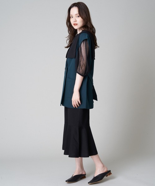 A de a.v.v（アードアー・ヴェ・ヴェ）の「シアースリーブマーメイドワンピ―ス（ドレス・レディース・ブラック・SMALL/MEDIUM/LARGE）」の4枚目の写真