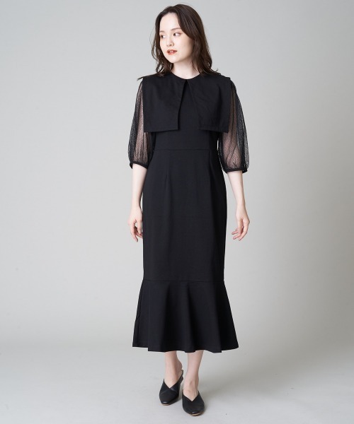 A de a.v.v（アードアー・ヴェ・ヴェ）の「シアースリーブマーメイドワンピ―ス（ドレス・レディース・ブラック・SMALL/MEDIUM/LARGE）」の13枚目の写真