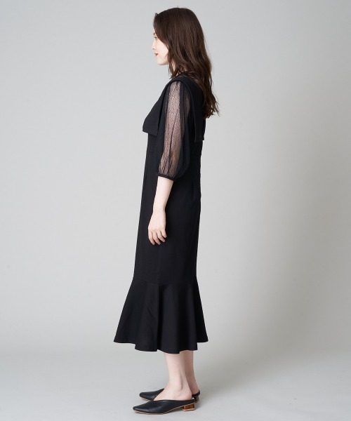 A de a.v.v（アードアー・ヴェ・ヴェ）の「シアースリーブマーメイドワンピ―ス（ドレス・レディース・ブラック・SMALL/MEDIUM/LARGE）」の12枚目の写真
