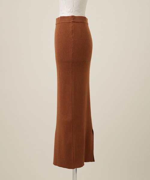 NANO universe（ナノユニバース）の「LB.04/アンチピリングニット リブタイトマキシスカート（スカート・レディース・ブラウン/スミクロ/ライトベージュ・FREE）」の12枚目の写真