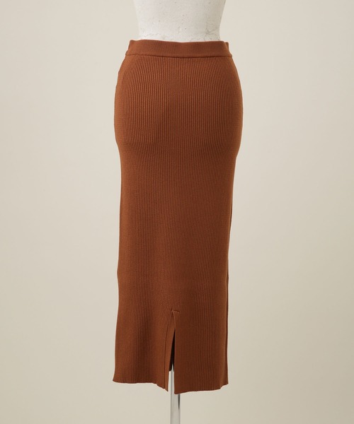 NANO universe（ナノユニバース）の「LB.04/アンチピリングニット リブタイトマキシスカート（スカート・レディース・ブラウン/スミクロ/ライトベージュ・FREE）」の5枚目の写真