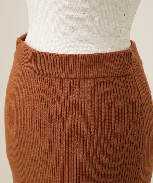 NANO universe（ナノユニバース）の「LB.04/アンチピリングニット リブタイトマキシスカート（スカート・レディース・ブラウン/スミクロ/ライトベージュ・FREE）」の14枚目の写真