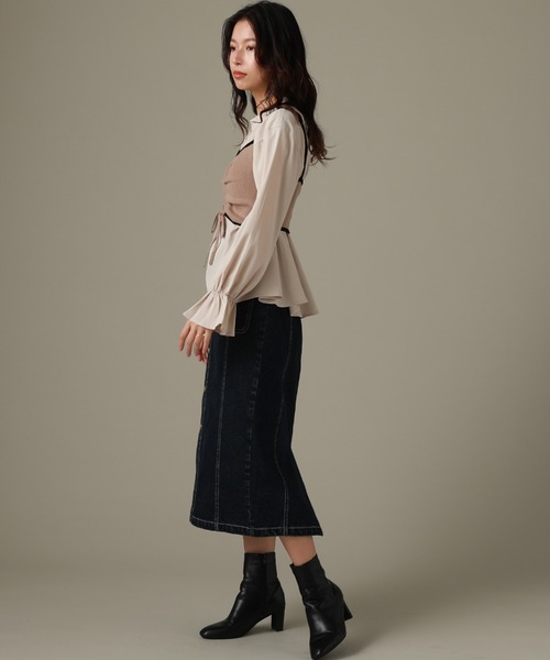 Cheek(チーク)の「ビスチェSETブラウス(シャツ/ブラウス・レディース・ベージュ/サックスブルー/モカ・MEDIUM)」の13枚目の写真