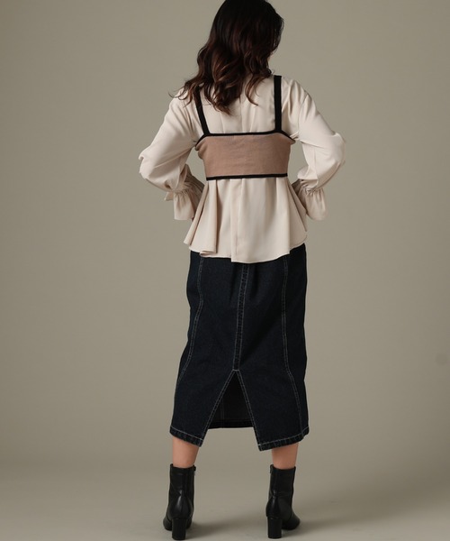 Cheek(チーク)の「ビスチェSETブラウス(シャツ/ブラウス・レディース・ベージュ/サックスブルー/モカ・MEDIUM)」の16枚目の写真