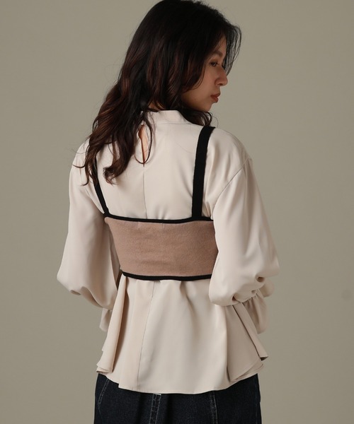 Cheek(チーク)の「ビスチェSETブラウス(シャツ/ブラウス・レディース・ベージュ/サックスブルー/モカ・MEDIUM)」の4枚目の写真