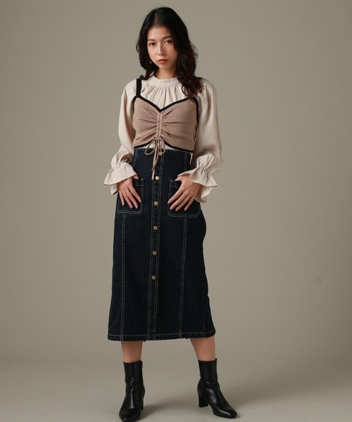 Cheek(チーク)の「ビスチェSETブラウス(シャツ/ブラウス・レディース・ベージュ/サックスブルー/モカ・MEDIUM)」の22枚目の写真