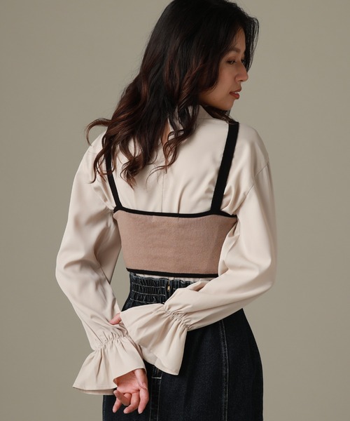 Cheek(チーク)の「ビスチェSETブラウス(シャツ/ブラウス・レディース・ベージュ/サックスブルー/モカ・MEDIUM)」の19枚目の写真