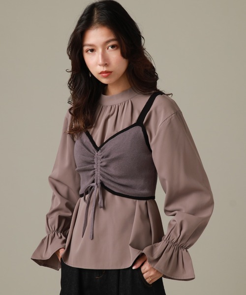 Cheek(チーク)の「ビスチェSETブラウス(シャツ/ブラウス・レディース・ベージュ/サックスブルー/モカ・MEDIUM)」の14枚目の写真
