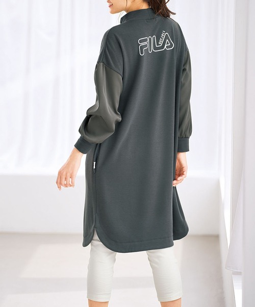 BELLUNA PLUS(ベルーナ)の「FILA 袖切替デザイン裏ファーワンピース(ワンピース・レディース・グレー/ピンク/ブルー・MEDIUM/LARGE/X-LARGE)」の7枚目の写真