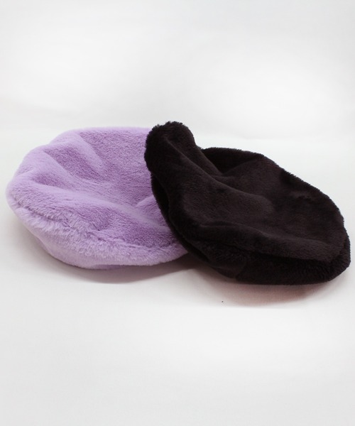 RNA（アールエヌエー）の「E4880 ファーベレー（ハンチング/ベレー帽・レディース・ブラック/ラベンダー/レオパード・FREE）」の11枚目の写真