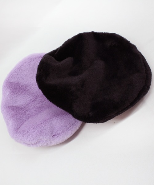 RNA（アールエヌエー）の「E4880 ファーベレー（ハンチング/ベレー帽・レディース・ブラック/ラベンダー/レオパード・FREE）」の10枚目の写真