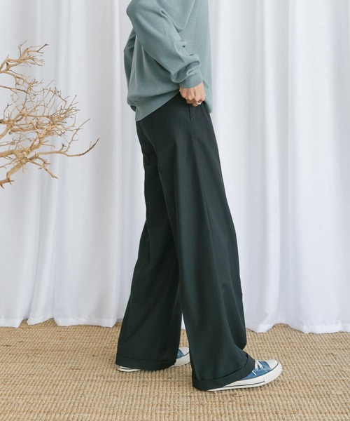 Couleur Meler(クルールメリー)の「Couleur Meler なかじ 『セットアップ対応』ワイドストレートスラックス(スラックス・メンズ・ダークブラウン/ネイビー・MEDIUM/LARGE)」の7枚目の写真